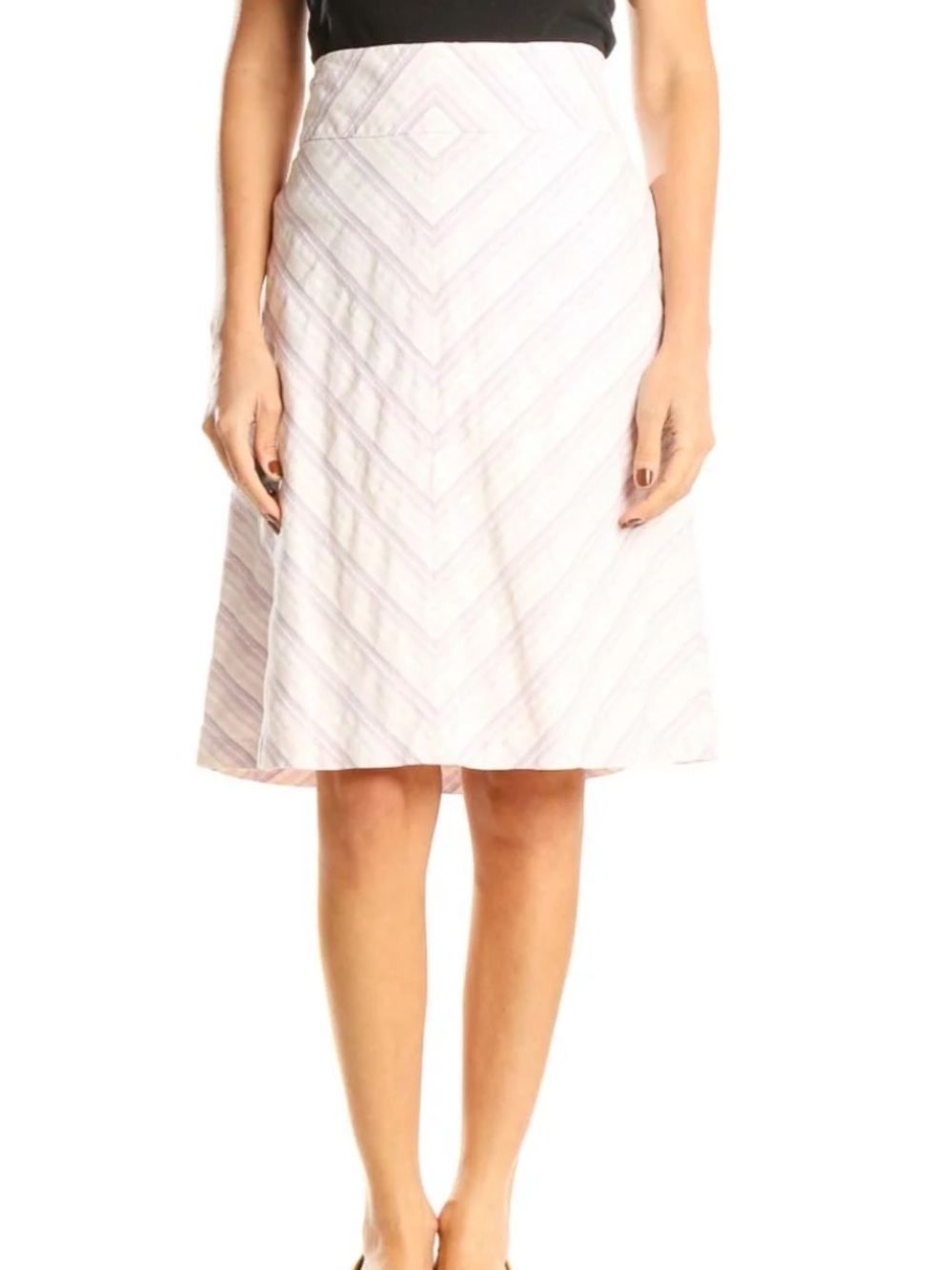 Banana Republic Light Pink Chevron Midi Skirt